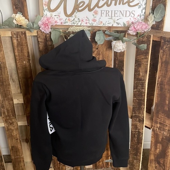 Fila jacket woman’s black zip hooded athletic NWT cotton blend coat Sz XS - Picture 7 of 8